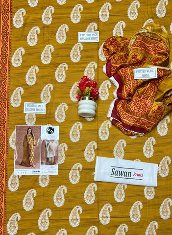 Sawan Printed Khaddar 3-Pc SP-4467