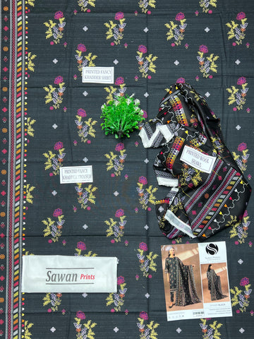Sawan Printed Khaddar 3-Pc SP-4469