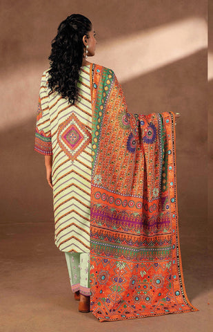 Sawan Printed Khaddar 3-Pc SP-4471