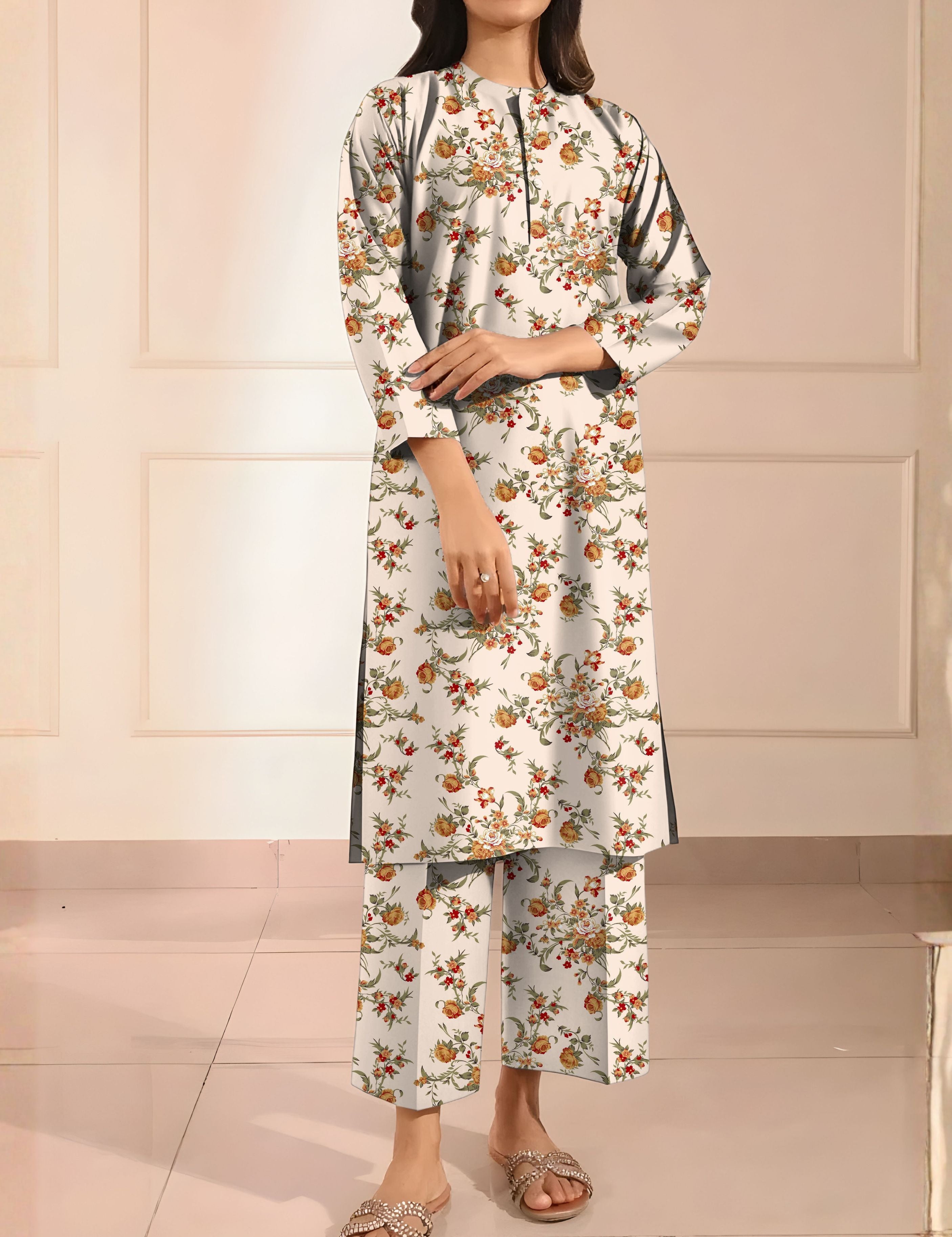 Saya Unstitched Printed Khaddar 2-Pc