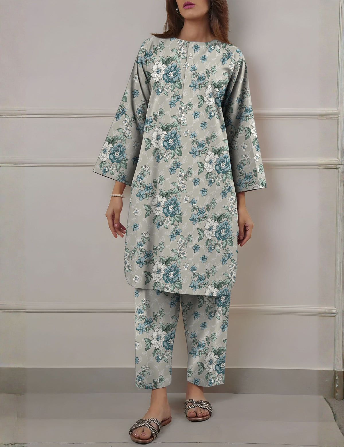 Saya Unstitched Printed Khaddar 2-Pc
