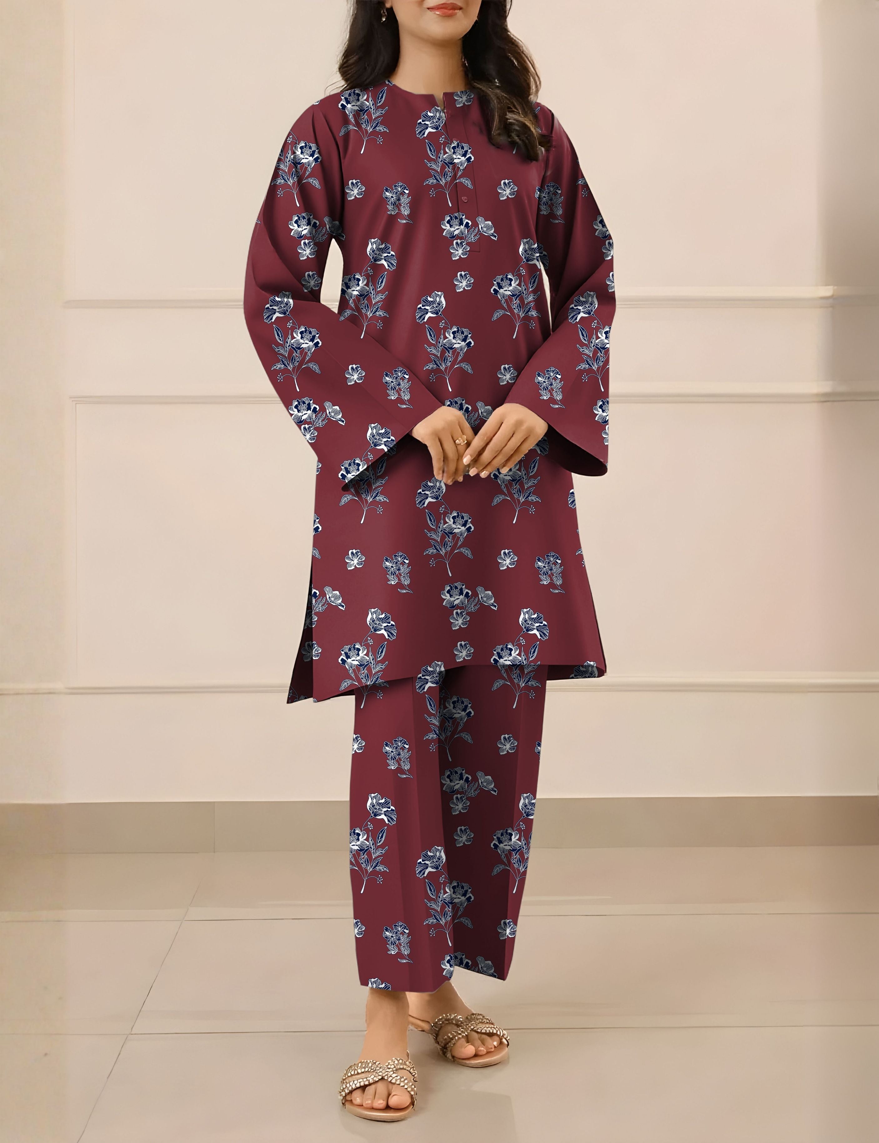 Saya Unstitched Printed Khaddar 2-Pc