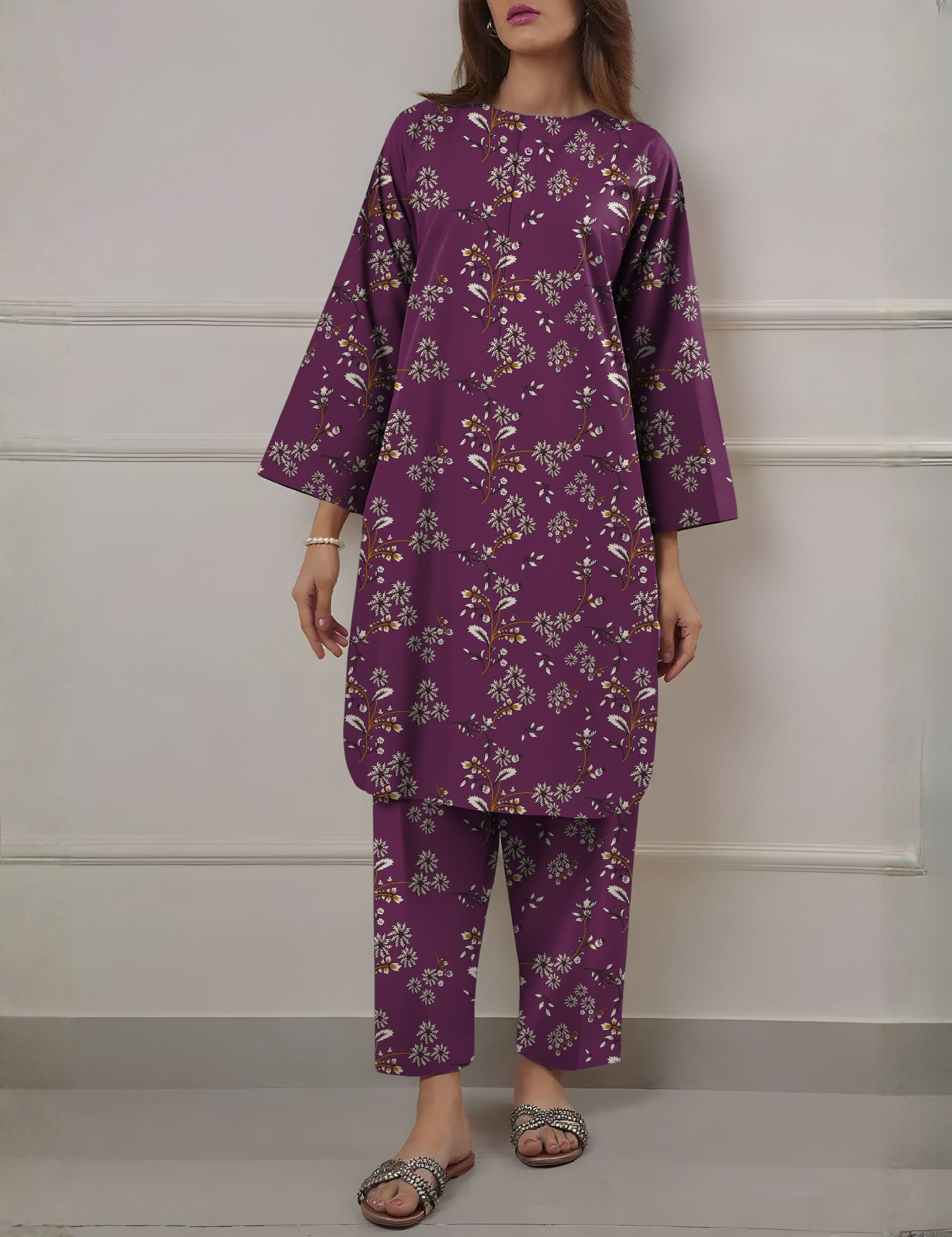 Saya Unstitched Printed Khaddar 2-Pc