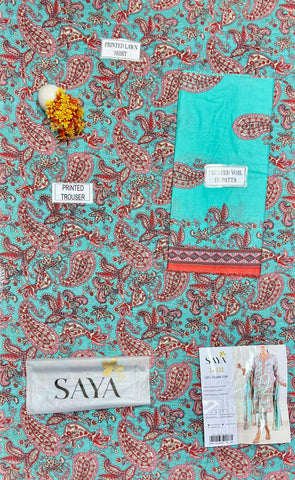 Saya Printed Lawn Suit 3pc 33A