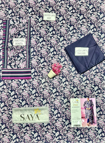 Saya Printed Lawn Suit 3pc U01-25372-011A