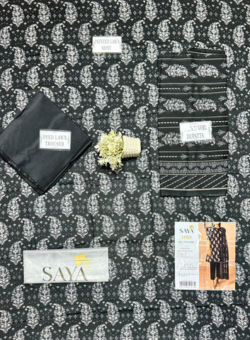 Saya Printed Lawn Suit 3pc U01-25210-08A