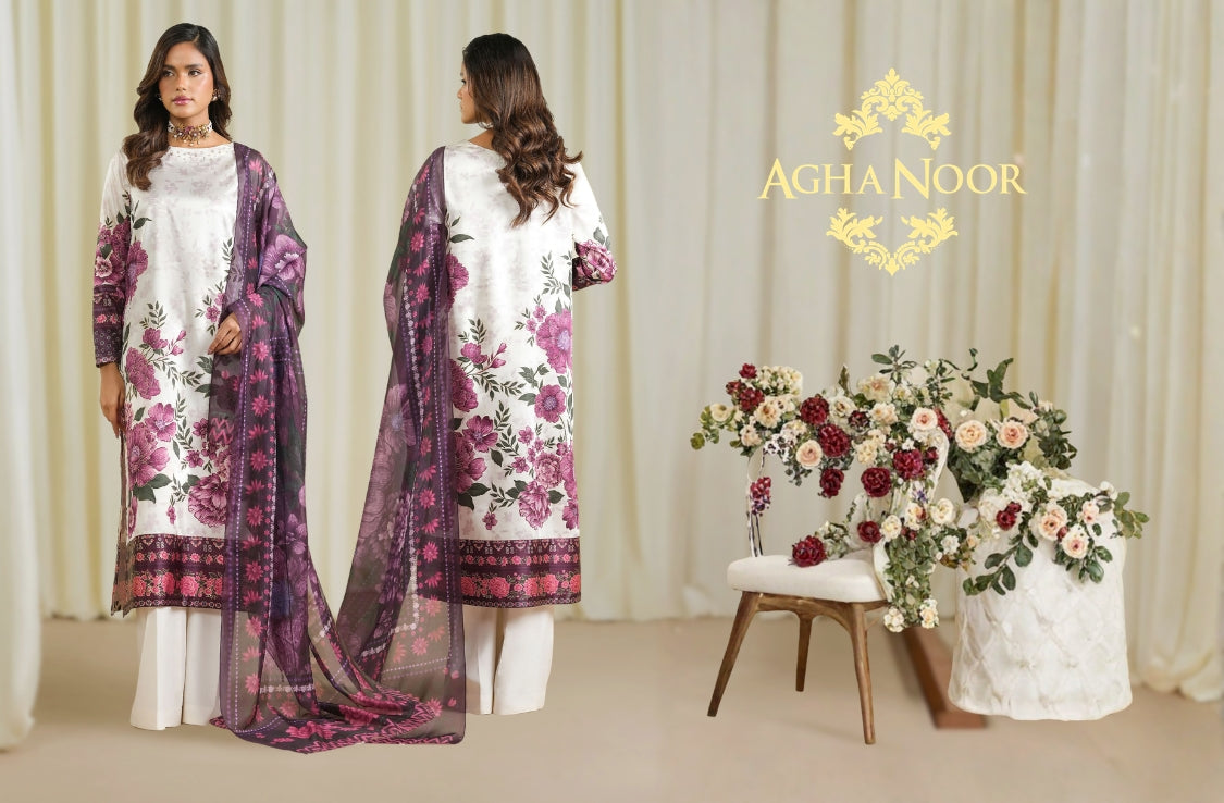 Set of Agha Noor Printed Lawn 3PC V-633