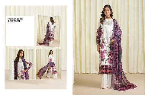 Set of Agha Noor Printed Lawn 3PC V-633