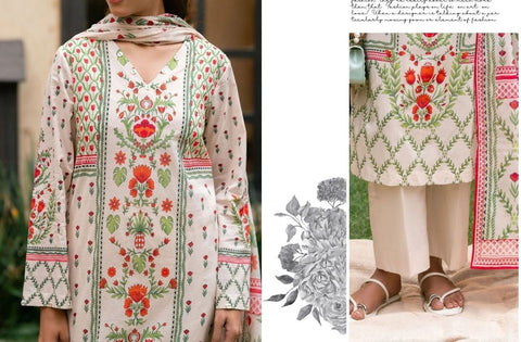 Set of Gul Ahmed Printed Khaddar 3Pc