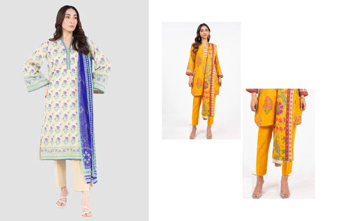 Set of Alkaram Printed Lawn 3PC V-8