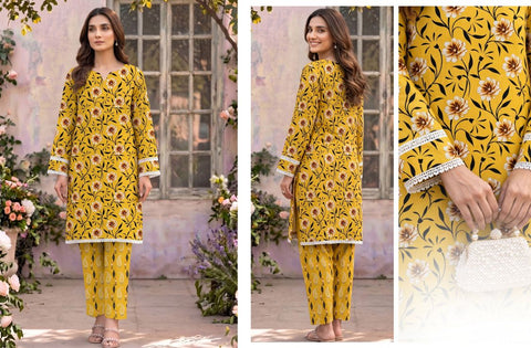 Set of Bareeza Printed Silk 2-Piece