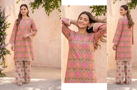 Set of Bareeza Printed Silk 2-Piece
