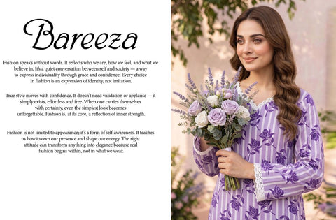 Set of Bareeza Printed Silk 2-Piece
