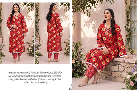 Set of Bareeza Printed Silk 2-Piece
