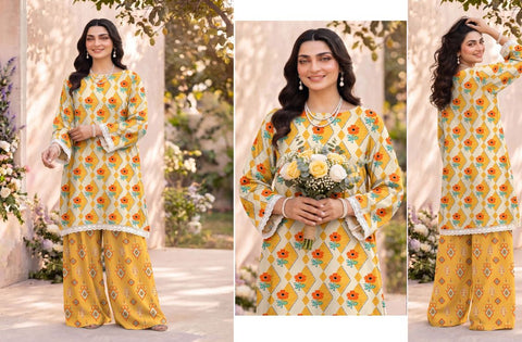 Set of Bareeza Printed Silk 2-Piece