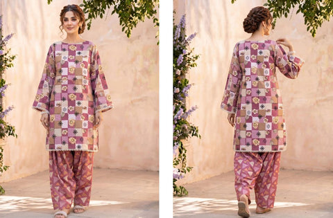 Set of Bareeza Printed Silk 2-Piece