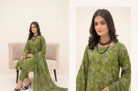 Set of Bareeze Print Emb Linen 3pc