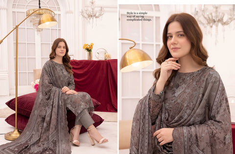 Set of Bareeze Print Emb Linen 3pc