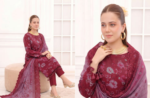 Set of Bareeze Print Emb Linen 3pc