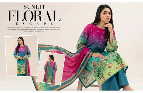 Set of Beechtree Print Lawn 3PC V-628