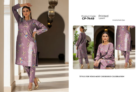 Set of C-Print Print Lawn 2Pc V-583
