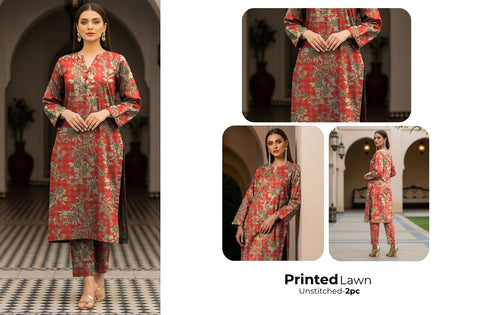 Set of C-Print Print Lawn 2Pc V-583