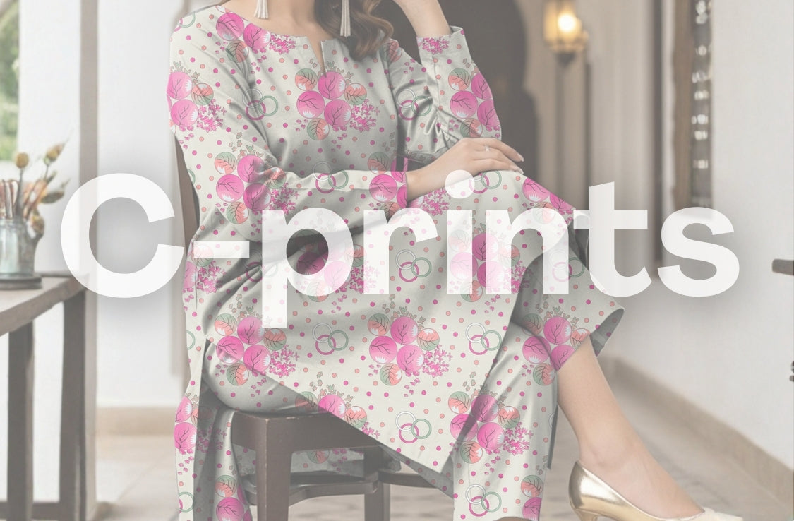 Set of C-Print Print Lawn 2Pc V-583