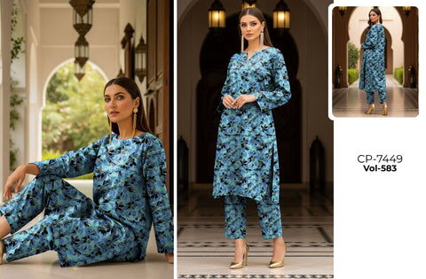 Set of C-Print Print Lawn 2Pc V-583