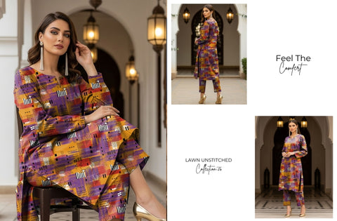 Set of C-Print Print Lawn 2Pc V-583