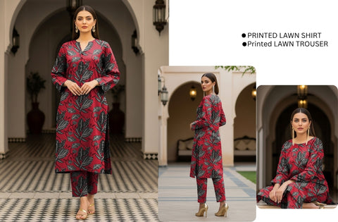 Set of C-Print Print Lawn 2Pc V-583