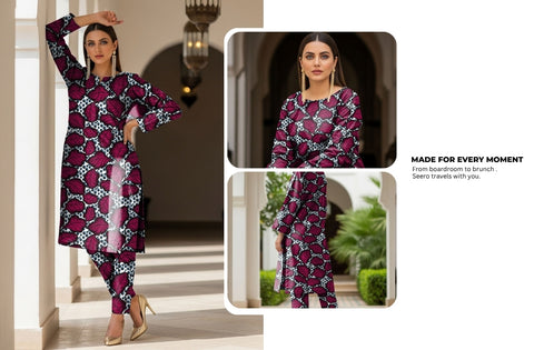 Set of C-Print Print Lawn 2Pc V-583