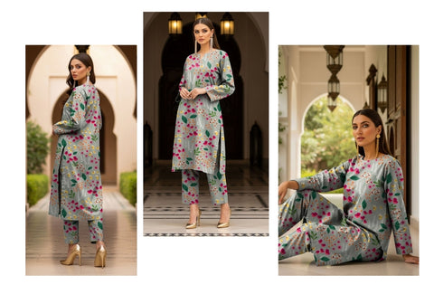 Set of C-Print Print Lawn 2Pc V-583