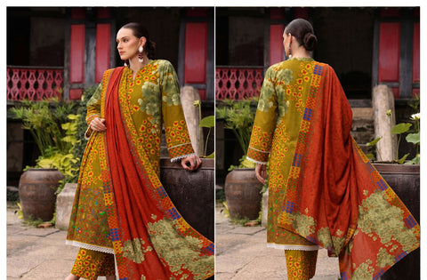 Set of Charizma Printed Linen 3 Piece V-656