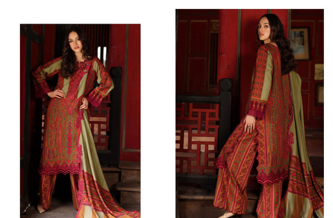 Set of Charizma Printed Linen 3 Piece V-656