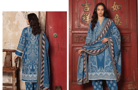 Set of Charizma Printed Linen 3 Piece V-656