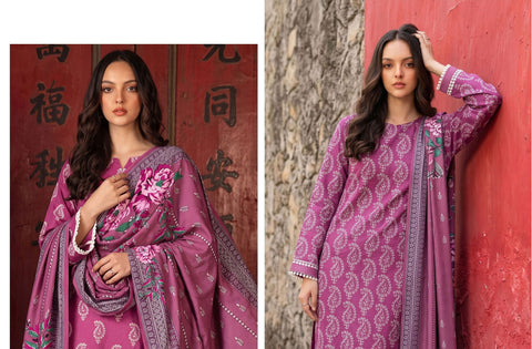 Set of Charizma Printed Linen 3 Piece V-656