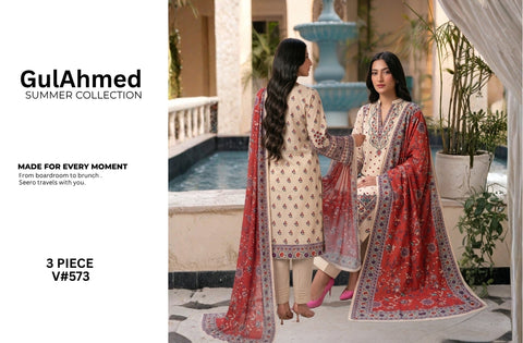 Set of Gul Ahmed Printed Lawn 3PC V-573