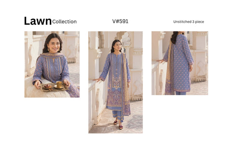 Set of Munarq Print Lawn 3PC V-591