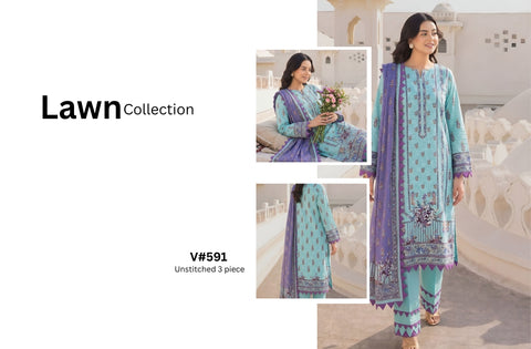 Set of Munarq Print Lawn 3PC V-591