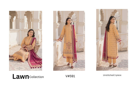 Set of Munarq Print Lawn 3PC V-591