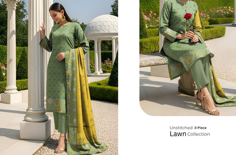 Set of Nisha Print Lawn V-578