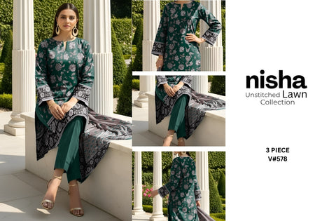 Set of Nisha Print Lawn V-578