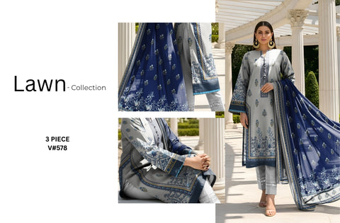 Set of Nisha Print Lawn V-578