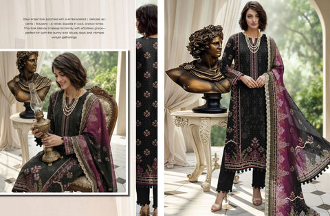 Set of Nisha Designer Emb Print Lawn 3Pc V-599