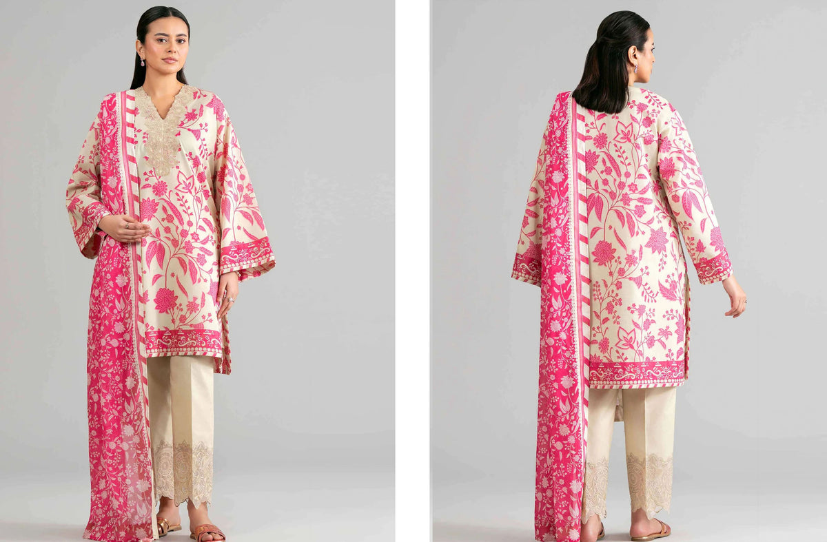 Set of Nishat Printed Khaddar 3 Piece