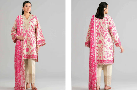 Set of Nishat Printed Khaddar 3 Piece