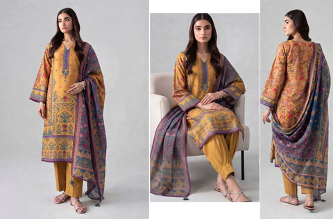 Set of Nishat Printed Khaddar 3 Piece