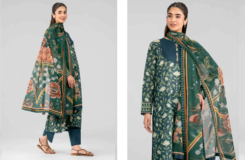Set of Nishat Printed Khaddar 3 Piece