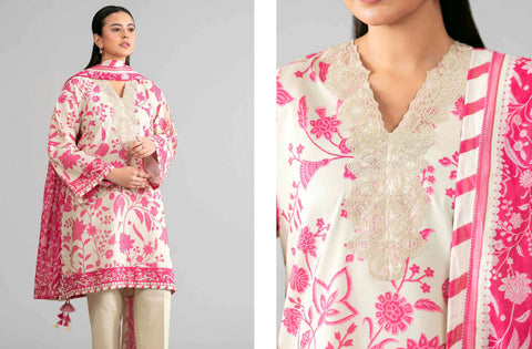 Set of Nishat Printed Khaddar 3 Piece