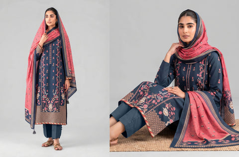 Set of Nishat Printed Khaddar 3 Piece